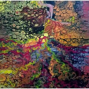 Art Print from my Original Work 12" x 12" "Elemental Dancer" Acid Free